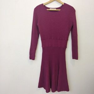 Loft pink purple sweater dress